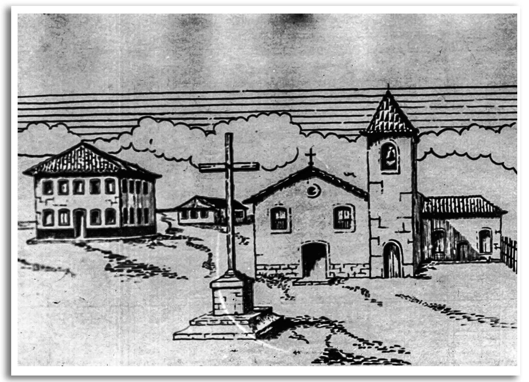 Vila de Taubaté: Casa da Câmara e Matriz de São Francisco das Chagas (concepção de José Ernani Pereira)